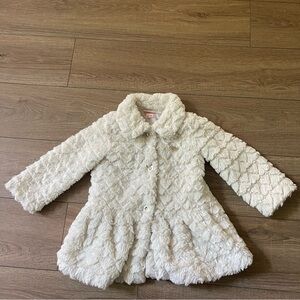 Juicy Couture White Pea Coat Plush A-line size 5